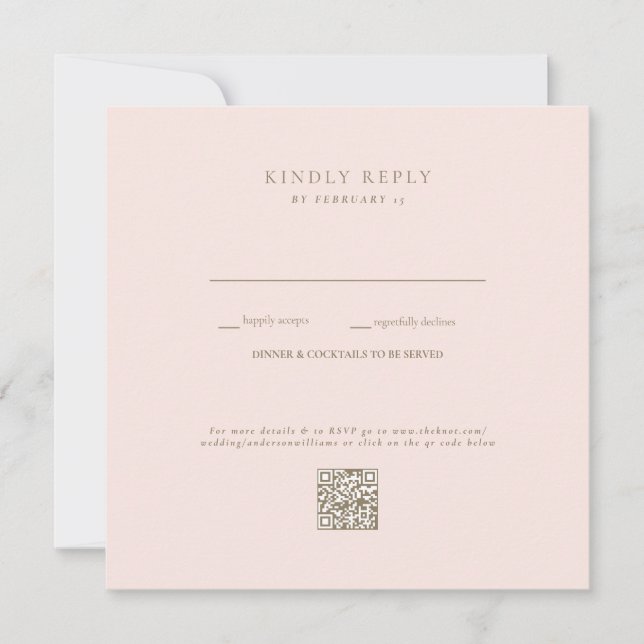 Carte Code QR Mariage vierge RSVP (Devant)