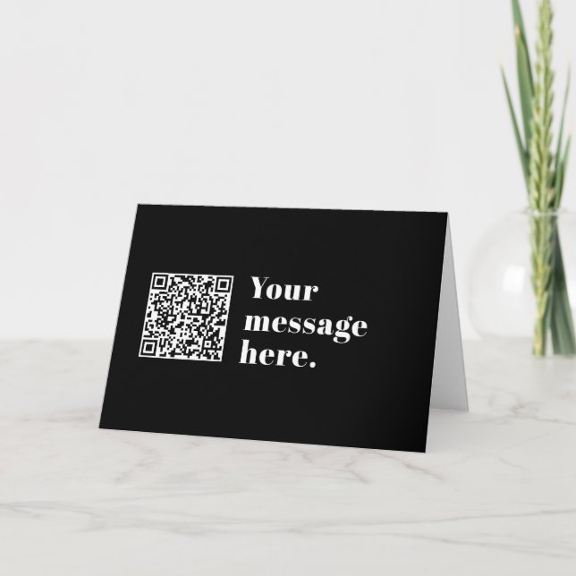 Carte Code QR modifiable & Texte Rétro-moderne (Devant)