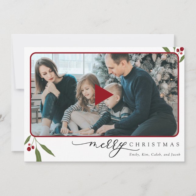 Carte Code QR Photo Joyeux Noël Vidéo de vacances (Devant)