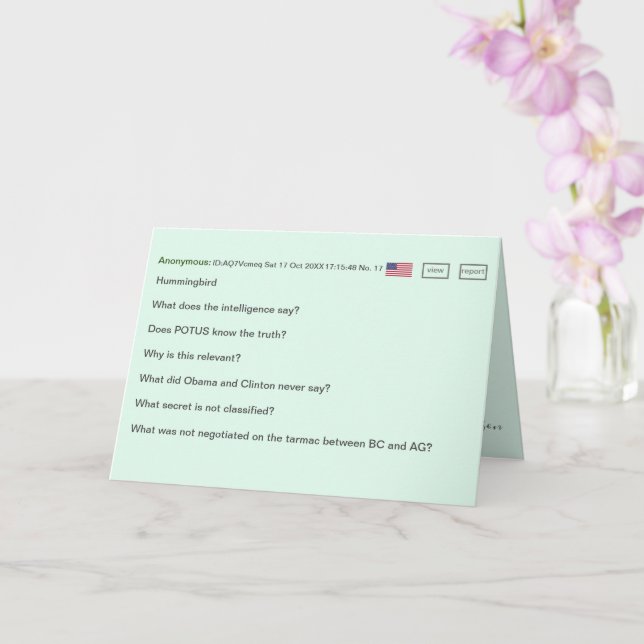 Carte Code secret Anniversaire 🕵️ ♂️ Drôle Conspiration (Orchidée)