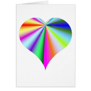 Carte Coeur arc-en-ciel doux