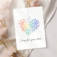 Cœur arc-en-ciel empreinte de patte Sympathie pert