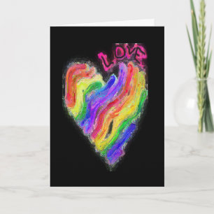 Carte Coeur arc-en-ciel gay lesbien "Amour"