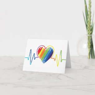 Carte Coeur arc-en-ciel Gay pride Scribble Heart Photo