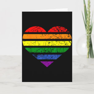 Carte Cœur arc-en-ciel LGBT Amour Couple Mois de la fier