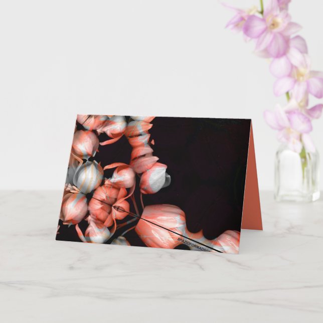 Carte "Coeur blanc en noir du soleil" & Silence (Orchidée)