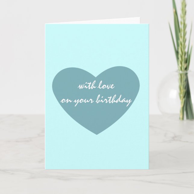 Carte Coeur bleu chic (Devant)