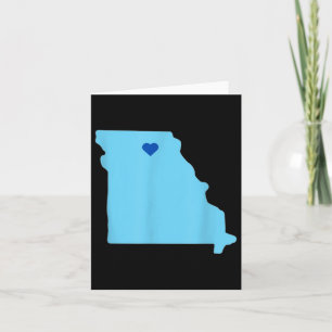 Carte Cœur bleu dans le contour de l'État du Missouri 