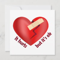 Coeur brisé guéri avec patch et citation de vie