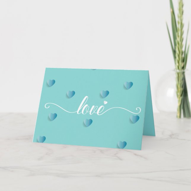 Carte Coeur calligraphie d'amour (Devant)