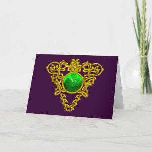 Carte COEUR CELTIQUE DE SAINT PATRICK, violet, blanc