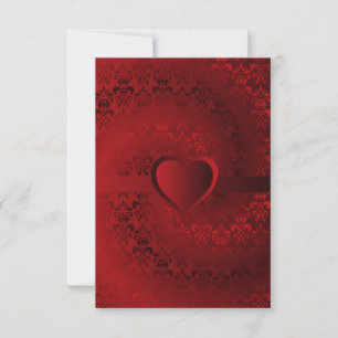 Carte Coeur damassé rouge