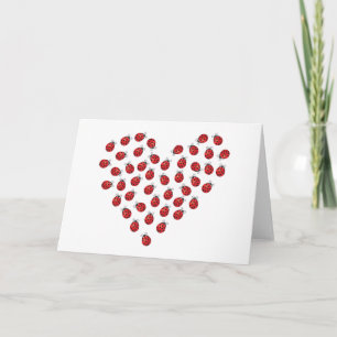 Carte Coeur d'amour de coccinelle