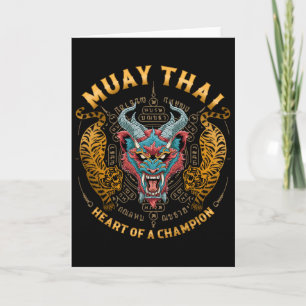 Carte Cœur de champion - Démon de kickboxing et de Muay 