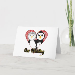 Carte Coeur de dentelle du Mariage des pingouins Notre M