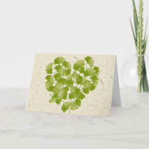 Carte Coeur de feuille de Ginkgo