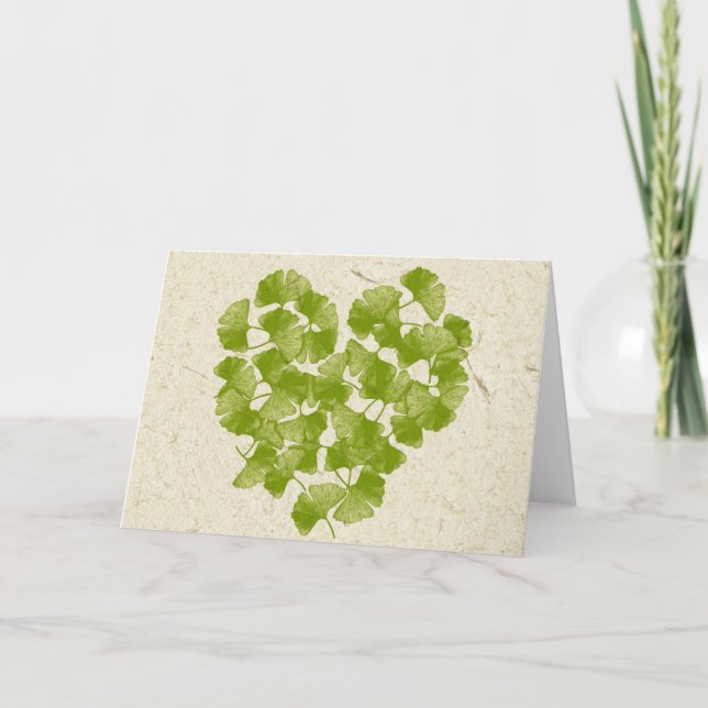 Carte Coeur de feuille de Ginkgo (Devant)