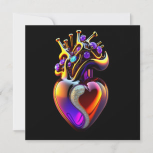 Carte Cœur de la Saint-Valentin en verre iridescent