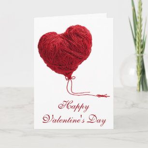 Carte Cœur de laine cosy pour la Saint-Valentin