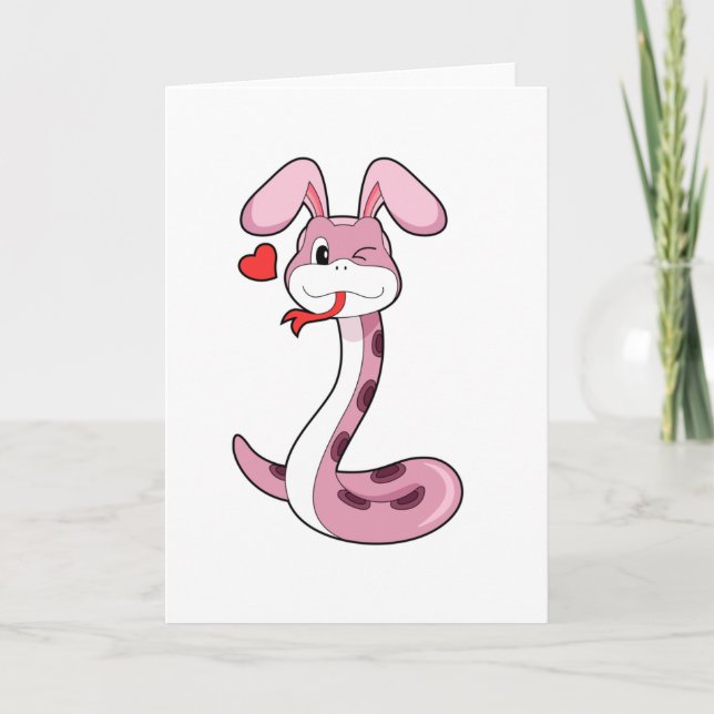 Carte Coeur de lapin serpent (Devant)