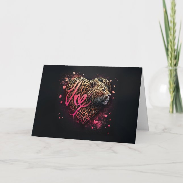 Carte Cœur de léopard Amour Graffiti Art (Devant)