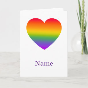 Carte Cœur de ligne arc-en-ciel minimaliste - Art coloré