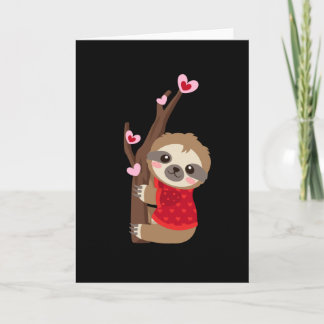 Carte Cœur de paresseux de la Saint-Valentin