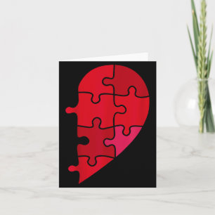 Carte Cœur de puzzle moitié gauche Saint-Valentin Mariée