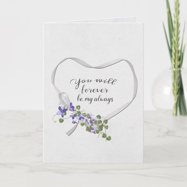 Carte Coeur de ruban avec bouquet Ivy (Devant)