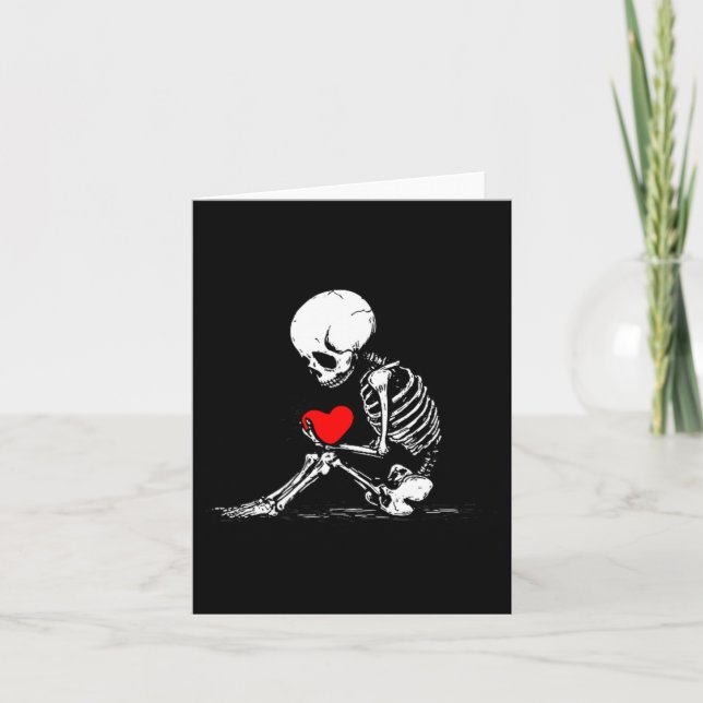 Carte Cœur de squelette Saint-Valentin Emo Gothique Mini (Devant)