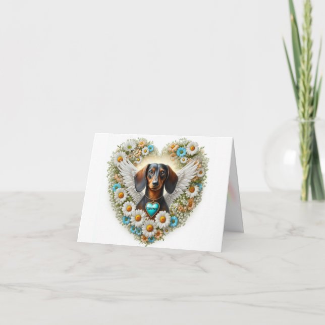 CARTE COEUR DE SYMPATHIE CUSTOMISÉE DE DACHSHUND (Devant)