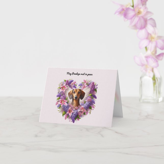 CARTE COEUR DE SYMPATHIE CUSTOMISÉE DE DACHSHUND (Orchidée)