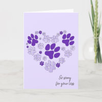 Cœur d'empreinte de patte violette pour perte d'an