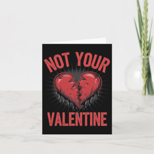 Carte Cœur dramatique avec texte anti-Saint-Valentin Pas