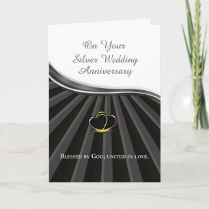 Carte Coeur du 25e anniversaire religieux du Mariage Arg