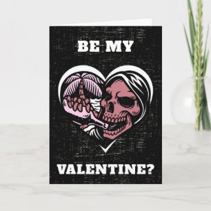 Carte Coeur du crâne tropical Grunge Saint Valentin Goth