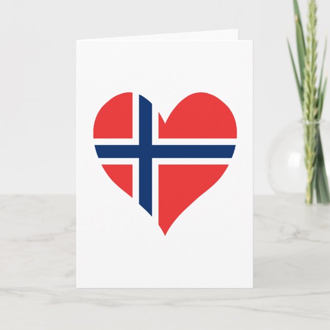 Carte Coeur du drapeau norvégien (Devant)