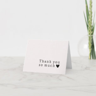 Carte Coeur Ecru Mariage Merci Typographie