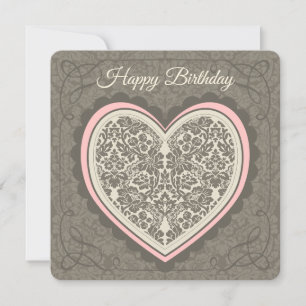 Carte Cœur élégant orné de style Morris CC0711