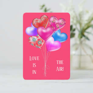 Carte Coeur en forme de Valentine's Love Balloons