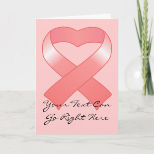 Carte Coeur en ruban rose
