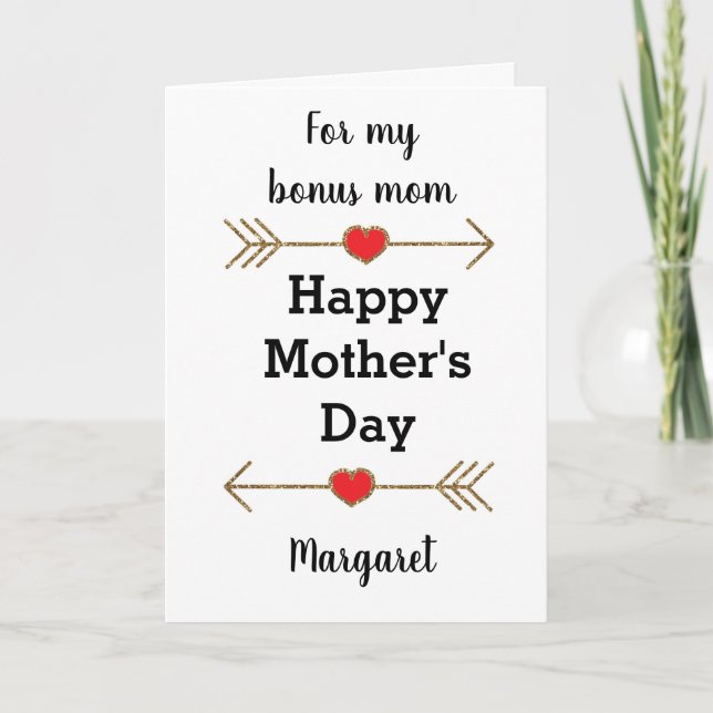 Carte Coeur et flèches Bonne fête des mères Bonus Maman (Devant)