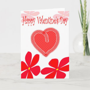 Carte Coeur et Fleurs Heureuses Saintes-Valentin