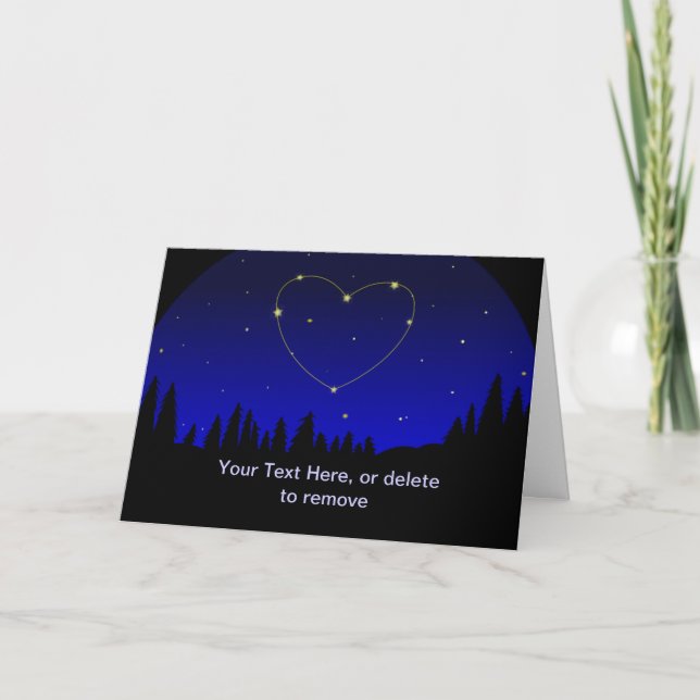 Carte Coeur étoile de constellation PERSONNALISÉE (Devant)
