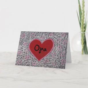 Carte Coeur, fête des pères heureuse Opa