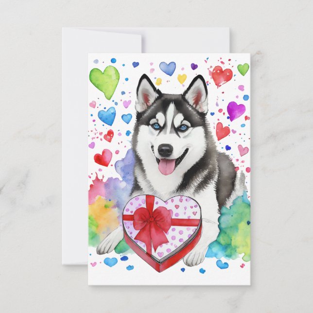 Carte Coeur Husky Candy (Devant)