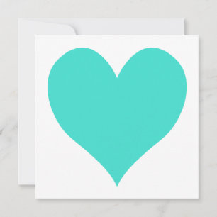 Carte Coeur mignon Turquoise