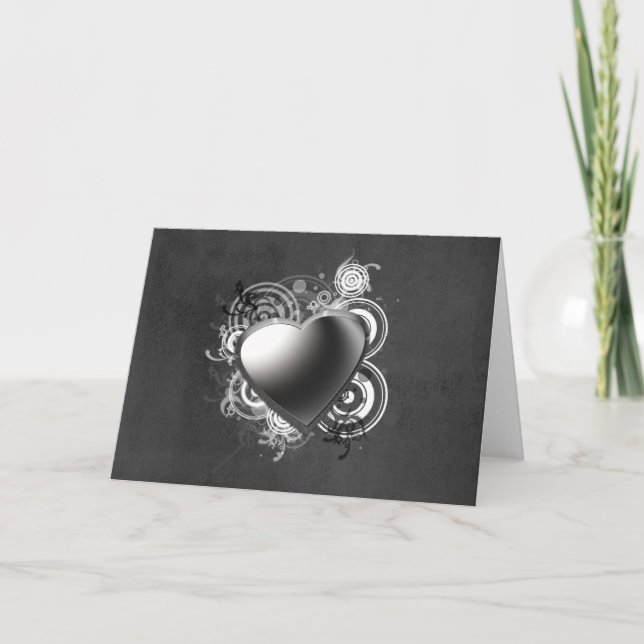 Carte Coeur Noir Gothique (Devant)