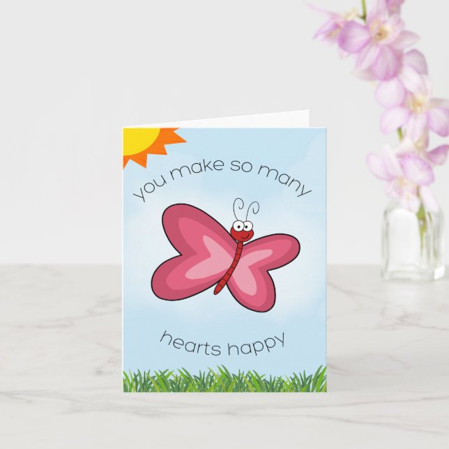Carte Coeur papillon (Orchidée)
