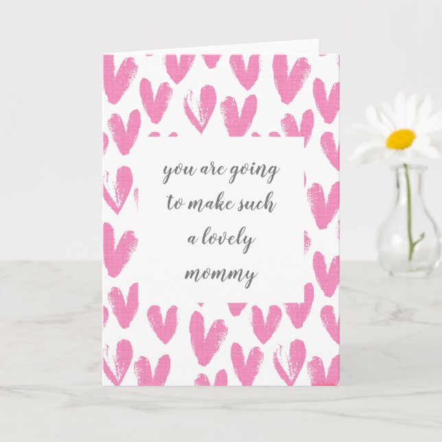 Carte coeur rose coups future mère pour être mignonne (Petite plante)
